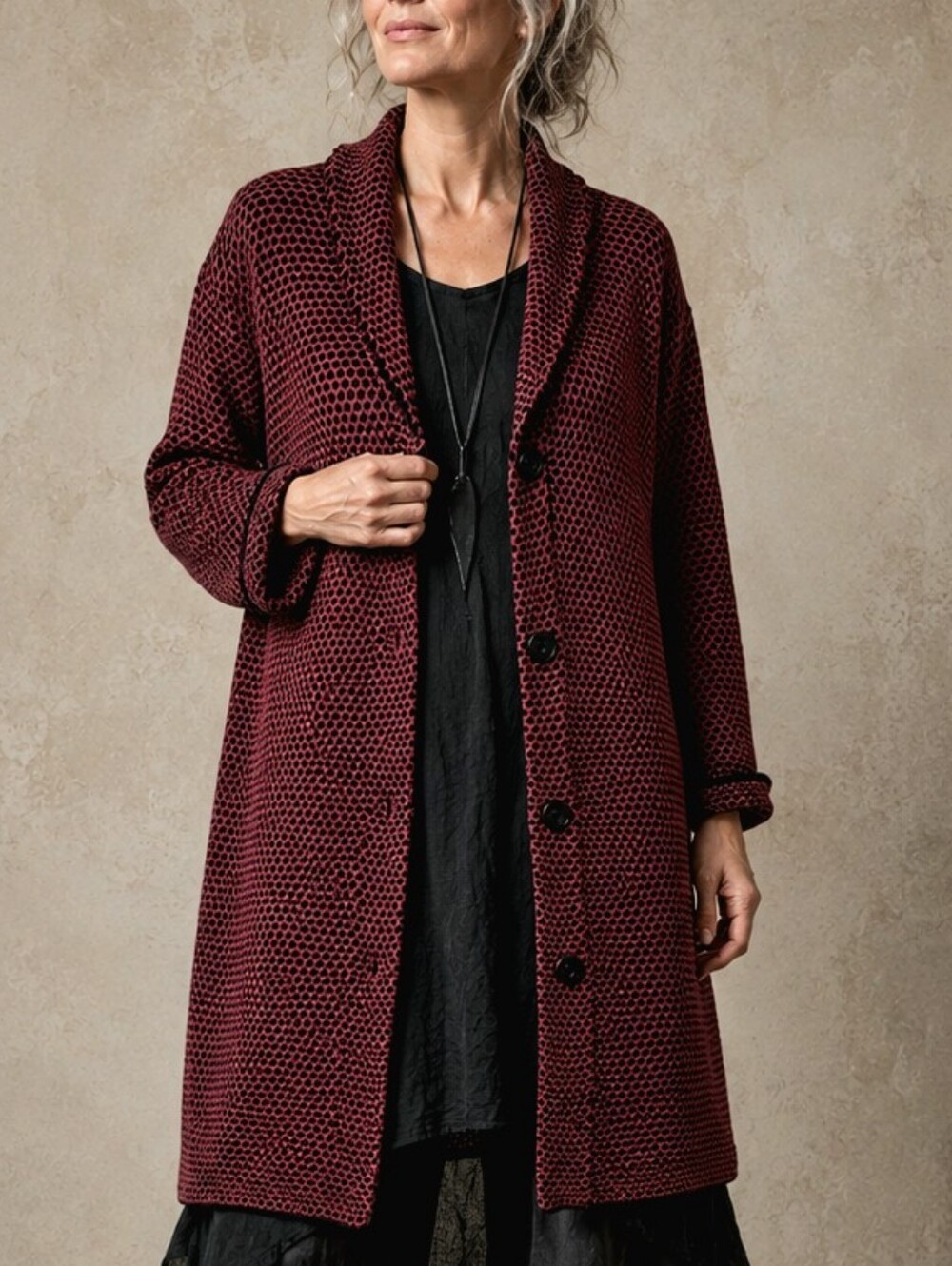 Habitat long shawl collar cardigan sweater coat XL oversized Boho lagenlook